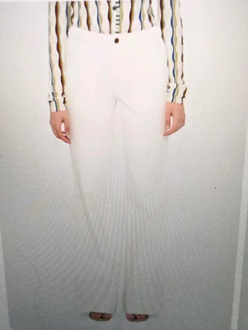 Diane von Furstenberg Gia Pants Wide Leg Pants in White Size 4 NWT